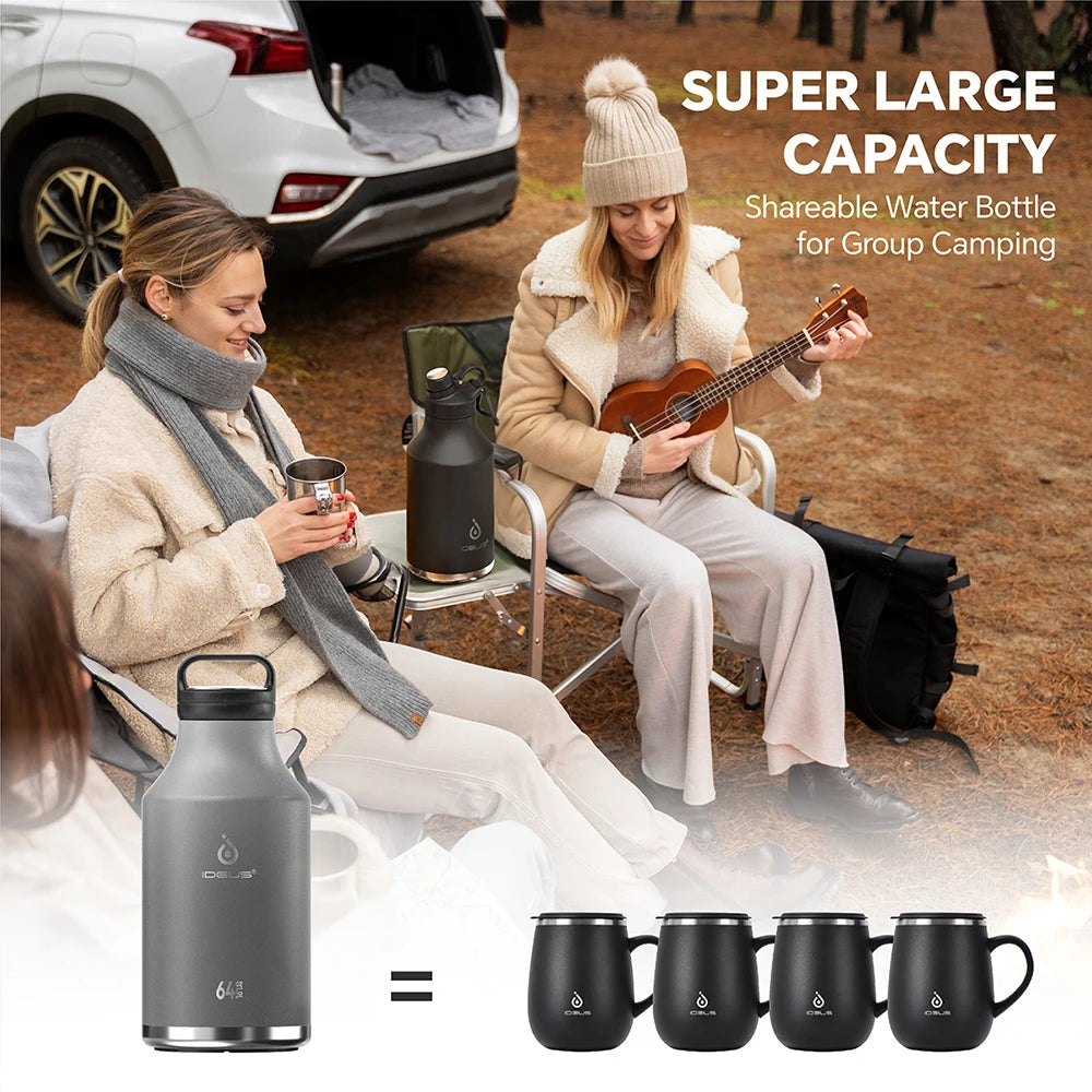 64oz Stainless Steel Insulated Sports Water Bottle