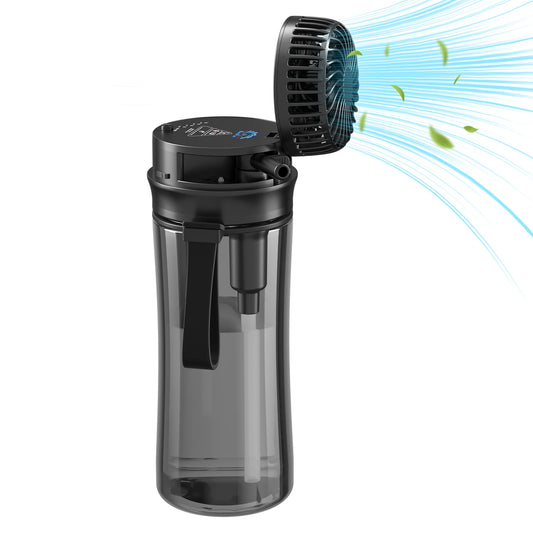 2-In-1 Plastic Water Bottle With Fan Including 3 Different Speeds 